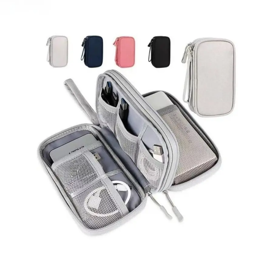 Cable Organizer Bag, Mini Electronic Accessories Storage Case for Phone, Power Bank, Charger, USB Drive & Earphone, Portable Travel Organizer Pouch