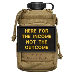 Here For The Income, Not The Outcome Funny Blue Collar Morale Patch 2” X 3” Hook & Loop Back for Hats Jackets Tactical Vests Plate Carriers EDC Gear & Humor Patch Collectors