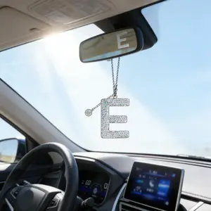 Rhinestone Letter Car Pendant, Luxury Crystal Initial Alphabet Car Hanging Decoration, Elegant Accessory for Women, Boujee Car Accessories, Perfect Gift Idea
