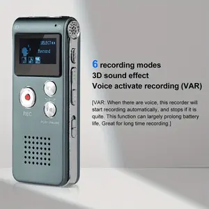 8GB Digital Voice Activated Recorder & MP3 Player - Rechargeable, Long-Lasting Battery, Compact Design for Lectures, Meetings & Interviews