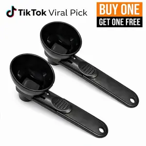 Protein Powder Scoop Funnel, Compact Lightweight Plastic Kitchen Measuring Utensil Gadget, Wide-Mouth Travel-Ready Tool for Pre-Workout Protein Powder, Creatine