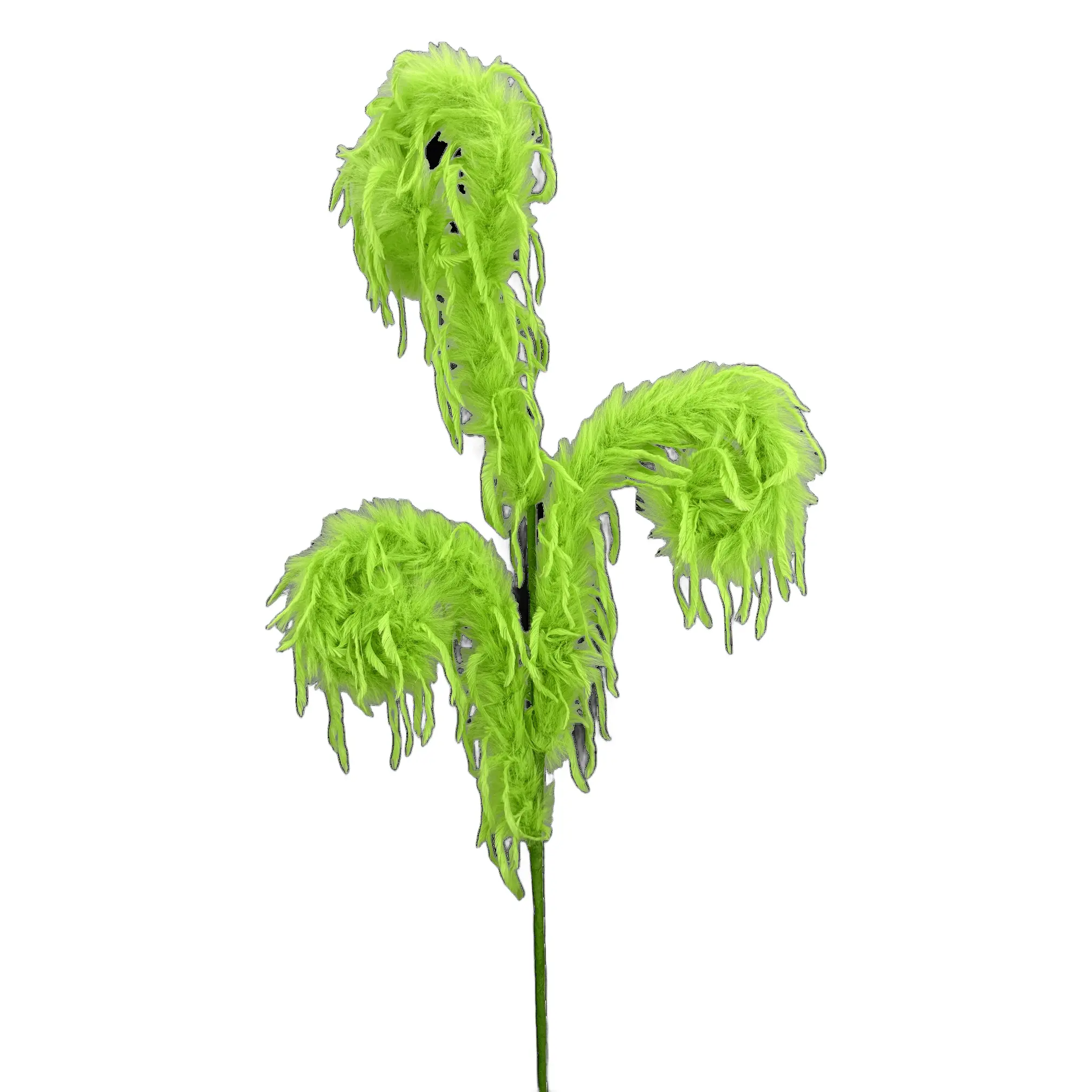 28" Green Furry Spiral Curly Spray x 3