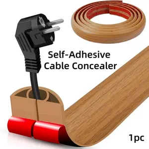 1pc Floor Cord Cover - Self-Adhesive Cable Concealer - Floor and Wall Power Cord Protector - With Optional Sizes of 1m, 2m, or 3m for Cable Management