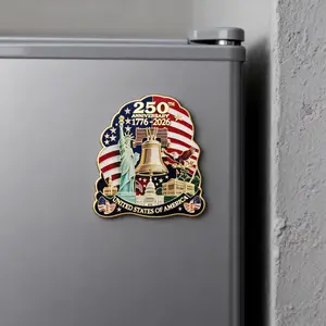 United States 250th Birthday Commemorative Magnet, Patriotic Fridge Decor, US Marine Corps 250th Anniversary Gift, Acrylic Keepsake, Father's Day Gift Idea