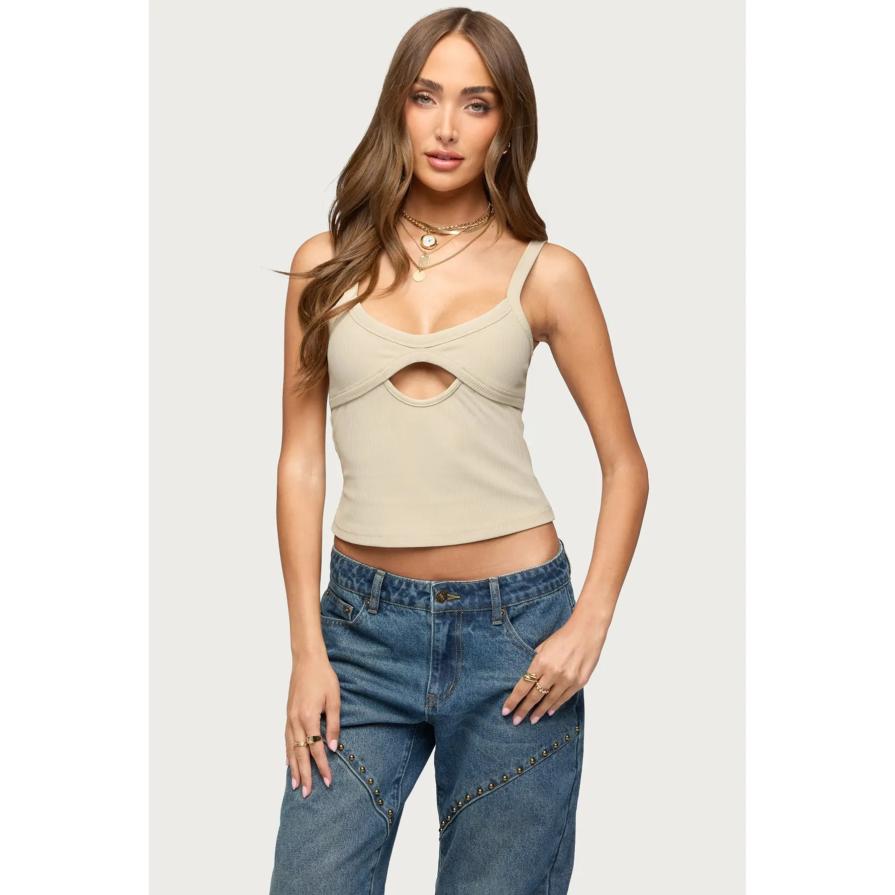 Karin Cut Out Ribbed Tank Top Karin Cut Out Ribbed Tank Top