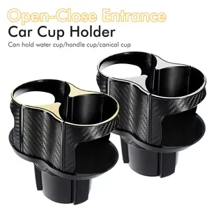 Car Cup Holder Expander, 2-In-1 Dual Cup Holder, Adjustable Base, Compatible with Water Bottles, Cans, Coffee Cups, Fits Most Car Models, Universal Cup Holder
