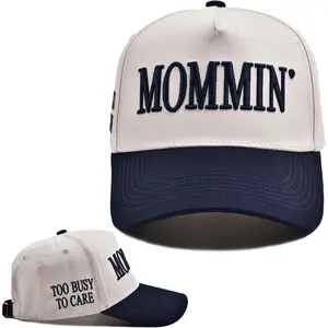 Mommin Hat for Women, Mothers Day Hat Birthday Great Gifts for Mom Wife, Adjustable Embroidered Vintage Two-Tone Mama Baseball Cap
