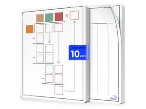 Scribbledo Long Division Dry Erase Practice Sheets 9" x 12" Place Value Math Reusable Write and Wipe Sheets 10 Pack for Students Classroom & Homeschool