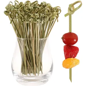 200 PCS Cocktail Picks, 4.7 Inch Toothpicks for Appetizers, Natural Bamboo Knot Skewers, Mini Food Sticks, Fancy Tooth Picks for Drinks,Fruit,Charcuterie,Cocktail Garnish Accessories, Party Supplies