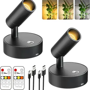 Indoor Spotlight with Remote Control, 3000mah Rechargeable Battery, Adjustable Dimmable Wireless Up Lighting, LED Home Decor Light
