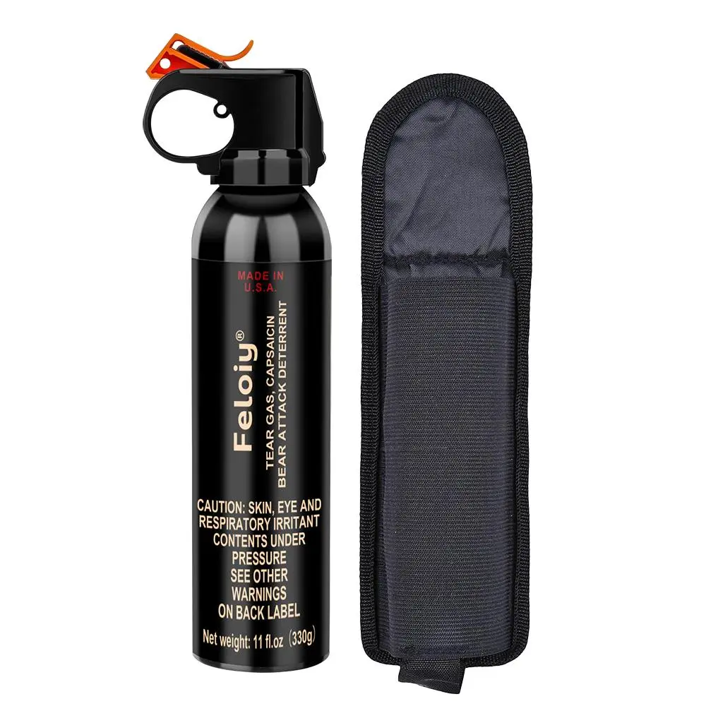 Bear Repellent Spray - 11oz, Stainless Steel Atomized Protection, Outdoor Activities Safety Holster for Camping & Hiking