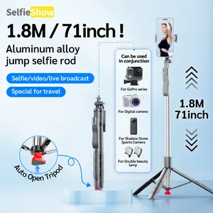 Stainless Steel Selfie Stick Tripod, 1.8m Extendable Monopod, Multi-Function Smartphone Camera Accessory, Durable & Portable Design