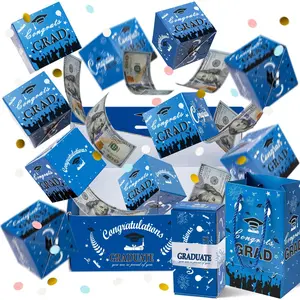 Luxury Pop-Up Explosion Gift Box - 2026 Graduation Red & Blue Folding Bounce Box with 10/16/20 Bounce Effects, Red Envelope Design, Ideal for Graduation, Proposal Party Gifts (Home & Festive Party Supplies)
