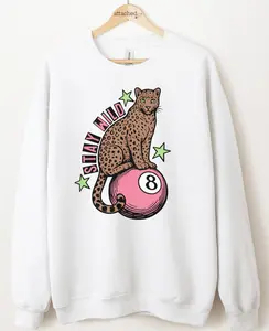 Pink 8 Ball Leopard Graphic Top