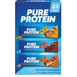 Protein Bars Gluten Free, Chocolate Variety Pack 23 ct