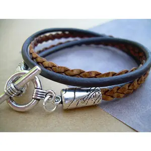 Natural Brown Leather Bracelet, Double Strand, Double Wrap, Mens Jewelry, Womens Bracelet, Womens Jewelry, Mens Bracelet
