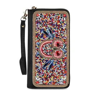 La Marey Bohemian Beaded Owl Faux Leather Women's Wallet