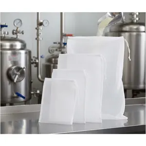 Fine Mesh Filter Bags 100-300 Micron, Reusable Brewing Bag for Beer Nut Milk Juice, Durable Washable Food Grade Strainer, Fits Fermenter for Coffee Tea Nut Pulp, Mold Resistant High Temp