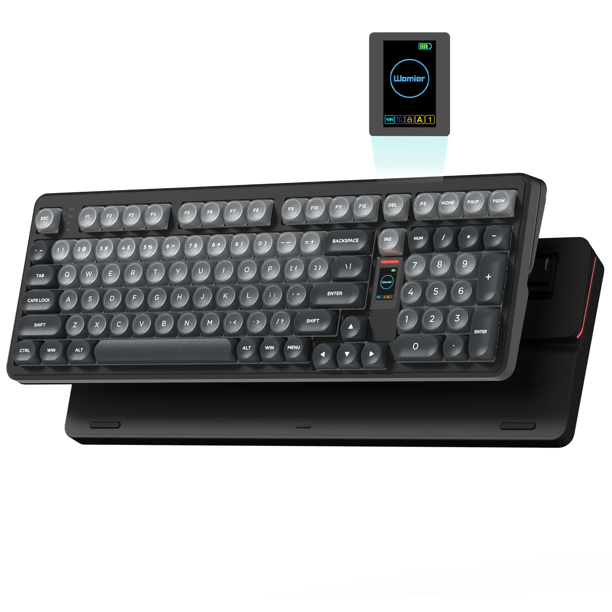 Womier WK98 Wireless 98% Mechanical Keyboard,Creamy Gaming Keyboard,3 Mode with Multimedia Screen, Jelly MOA Profile Keycaps for Win/Mac