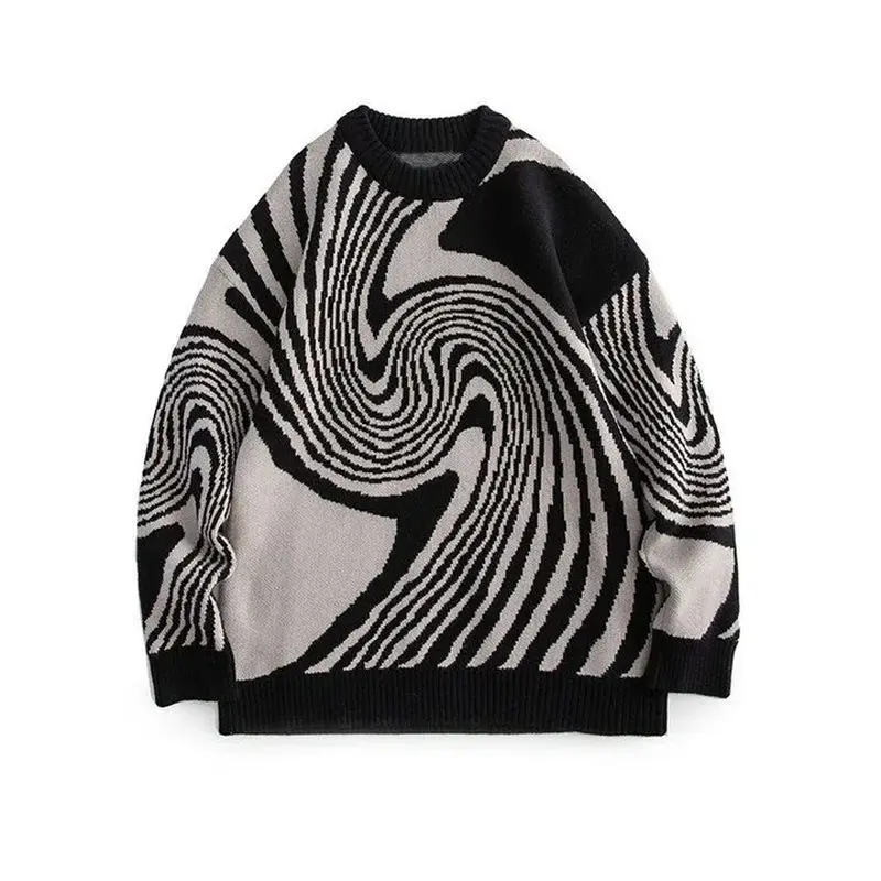 Aesthetic Women Harajuku Vintage Knitted Sweater 2022 Unisex Korean Fashion Pullovers Man Japanese Streetwear Designer Sweaters HIZILENT