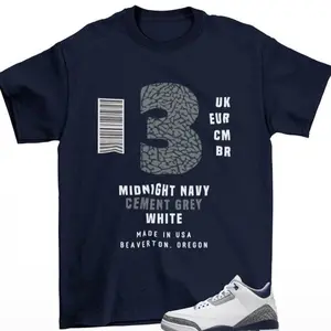 Sneaker Label Jordan 3 White Midnight Navy Sneaker Matching Tee Shirt, Sweatshirt, Hoodie UPJ1