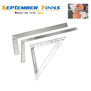 3 pcs Stainless Steel Angle Square Set - Universal Precision Woodworking Carpenter Tools