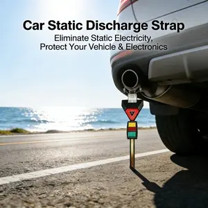 New Universal Fit Car Anti-Static Grounding Cable, Static Grounding Cord, Wear-Resistant Auto Static Electricity Eliminator with Reflective Safety Design, Easy Installation Vehicle Ground Strap for Safe Driving and Protecting Car Electronics