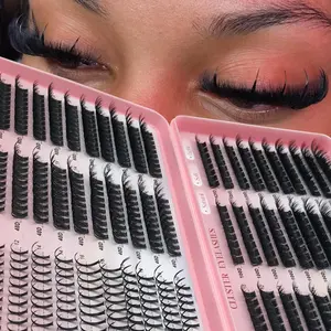 Russian Lash Extensions Spikes Lash Individuals 100D 120D Volume Eyelash Clusters D-Curly Lash Clusters  10-20MM DIY lash Extensions,6 Styles Synthetic Lash Spike Lashes Individual Lash Clusters,Natural Look Makeup Lightweight Cosmetic Tapered Tips