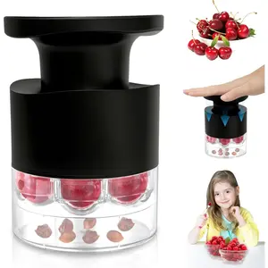Cherry Pitter Multiple, Quick Release Multi Cherries Stoner Pitter 7-in-1, Push Button Cherr'y Core Pit'ter Tool with Splatter Protector, Pit Seed Remover for Making Jam Cherry Dishes