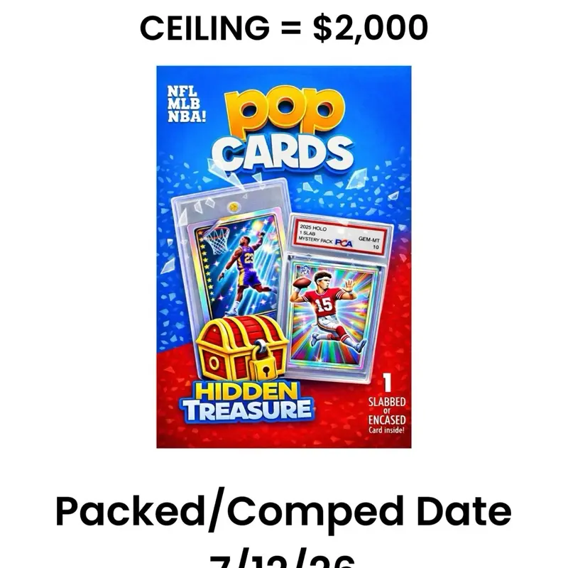 1x POP CARDS HIDDEN TREASURE Multi Sport Box Floor $100 Ceiling $2,000