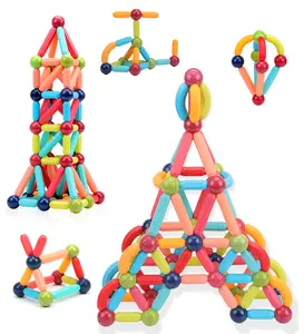 COUOMOXA 42PCS Magnetic Building Blocks for Kids: Magnetic Stick Montessori Game for 3 4 5 Years Old Toddlers - STEM Starter Toy for Kids Age 3-5 Preschool - Birthday Gift for Boys Girls