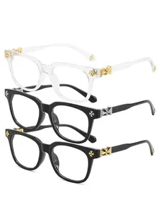 3PCS New Square Glasses, Unisex, Stylish Light Luxury Elegant Artsy Reading Glasses, Multiple Styles Available, Perfect Gift for Him, Ideal for Daily Compute