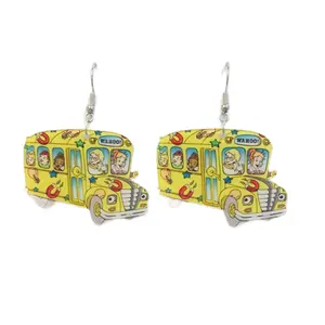 School bus earrings
