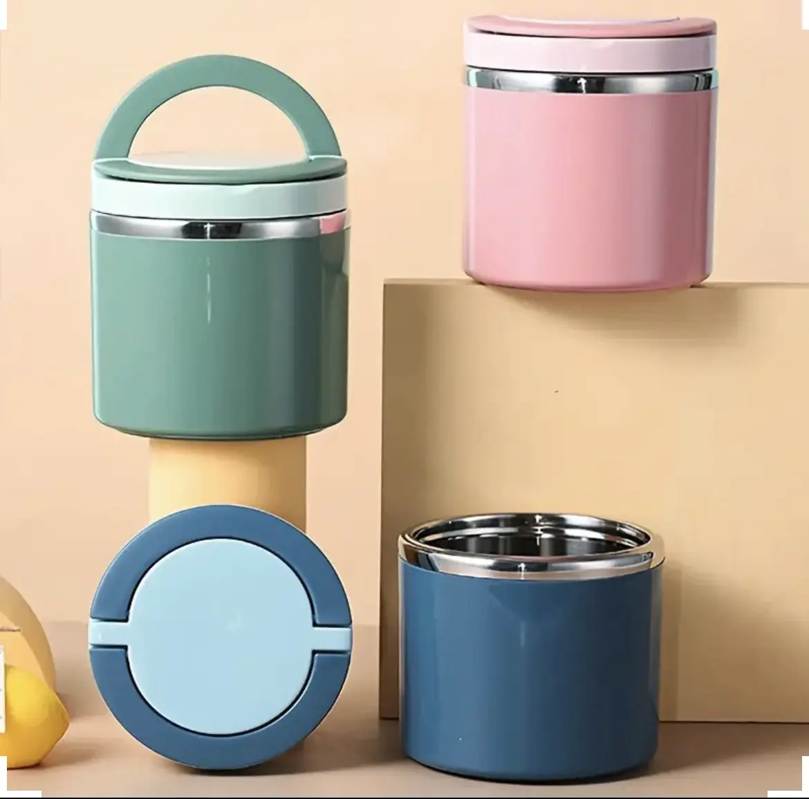 Insulated Stainless Steel Food Jar with Leakproof Secure Lid - Compact Thermal Insulated Container, Insulated Lunchbox Cooler, Meal Prep Containers, Portable Reusable Kitchenware Snack Storage, Leakproof Lunch Containers
