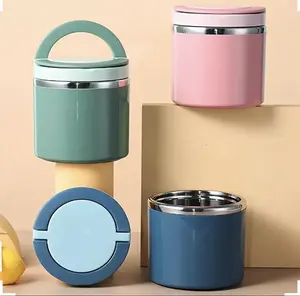 Insulated Stainless Steel Food Jar with Secure Lid, Vacuum Flask Lunch Box, Stylish Kitchenware Meal Prep Container, Lunch Boxes, Meal Prep Containers