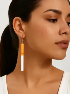 Funny Cigarette Drop Earrings, Fashion Earrings, Trendy Jewelry, Novelty Lightweight Dangle Jewelry for Party Costumes, Smoked & Unsparked Styles