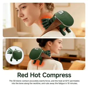 Bionic Hand Heating Massager, Wireless Portable Electric Acupressure Massage Device, 4D Kneading Function, Neck Shoulder Hand Leg Pain Relief, Neck Shoulder Relaxer