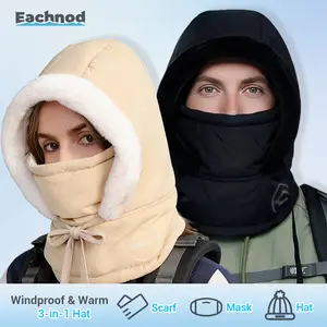 Eachnod Ultimate Winter Conqueror 3-in-1 Thermal Plush Balaclava Windproof Waterproof Adjustable Fit for Men Women Navy Blue TikTokShop