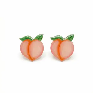 Peach Titanium Stud Earrings