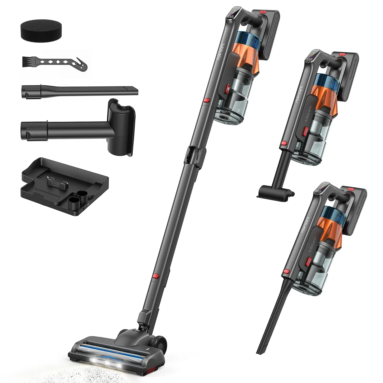 Cordless Vacuum Cleaner, 24KPa Powerful Suction, 60Mins Runtime, Self-Standing Stick Vacuum with Bendable Wand, LED Display & Anti-Tangle Brush for Hardwood Floors, Carpets and Pet Hair tiktokshopbacktoschool