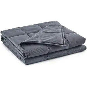 Kids Weighted Blanket 40''x60'', 7lbs for Child Between 60-90 lbs Premium Cotton Material with Glass Beads Dark Grey