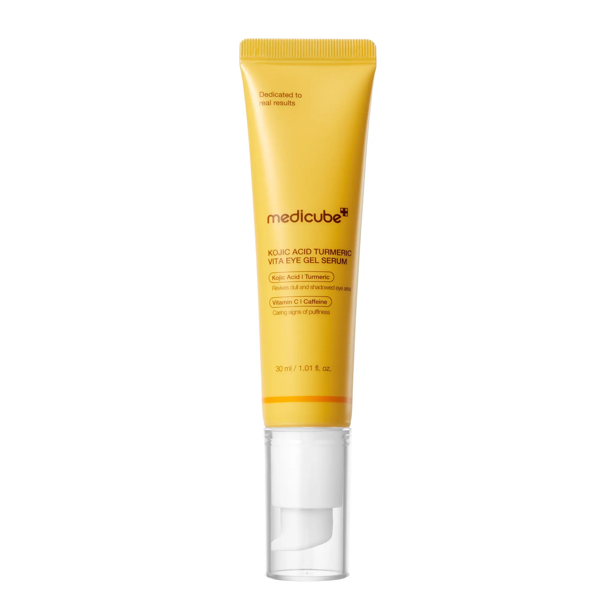 [medicube] Kojic Acid Turmeric Vita Brightening Eye Gel Serum | All-Day Eye Care for the Look of Puffiness, Dark, Tired Under Eyes, Dark Circle, and Eye Bags | Brightening, Firming Support, Cooling | Kojic Acid, Turmeric, Caffeine, Retinol
