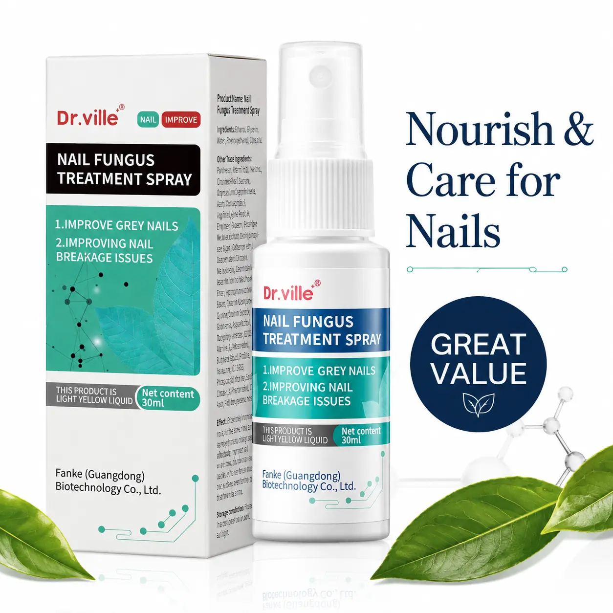 【Professional Grade】Dr.ville Nail Care Liquid – Strengthen, Nourish & Beautify Nails for Healthy Shine-A, Nail Nutrient Oil, Care Nail Strengtheners
