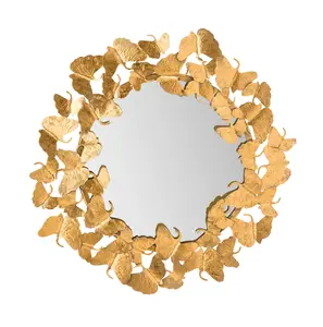 Lyrical Gold Round Wall Mirror (27"-36")