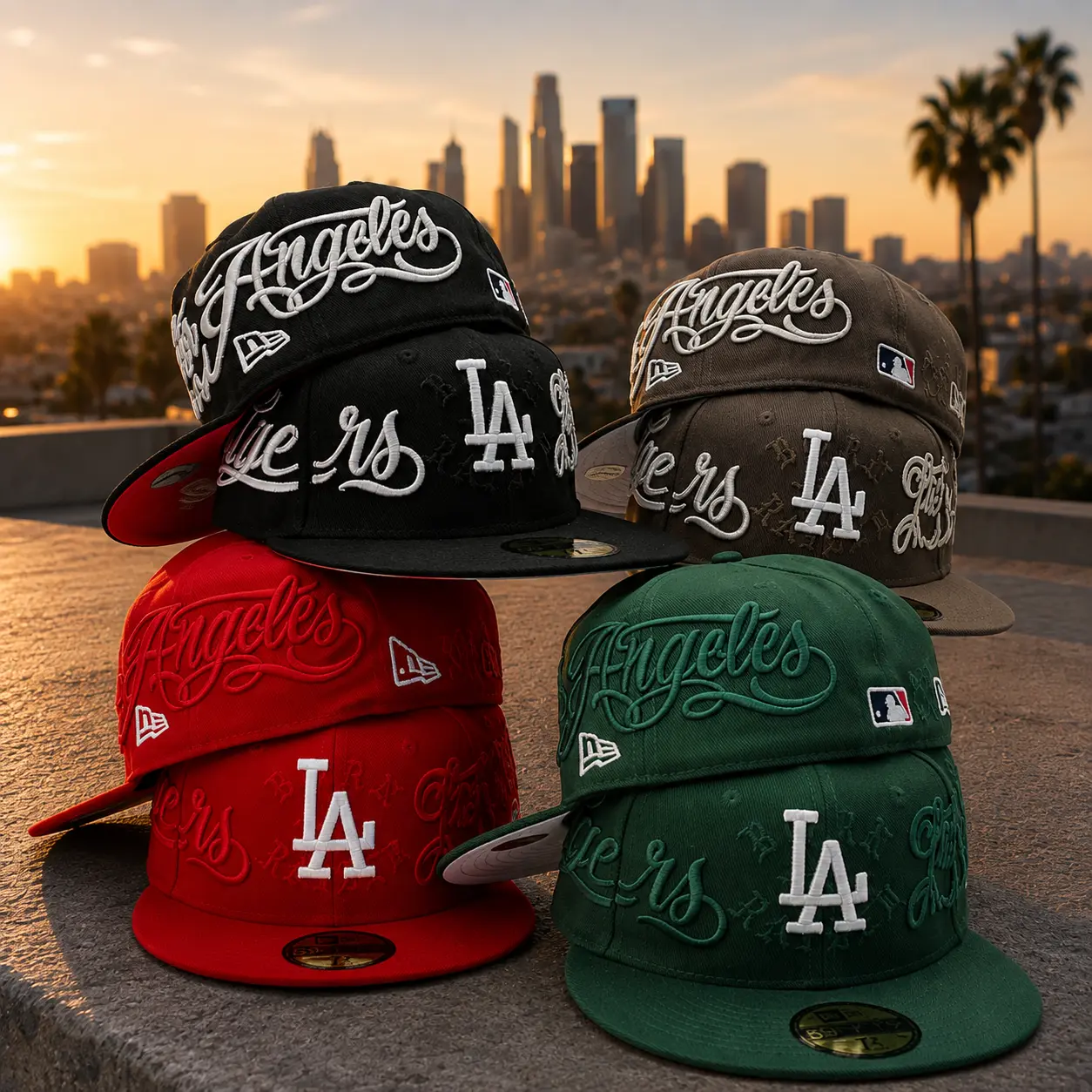 New 2026 Style Los Angeles Dodgers 59FIFTY Baseball Flat edge Hat LA Cap
