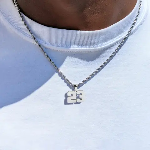 Creative Single Layer Stainless Steel Twisted Chain Number 0-49 Pendant Necklace, Casual Daily Wear Jewelry Accessory for Couples, Fashion Necklace, Casual Style Necklaces, Men Jewelry
