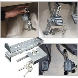 Car Anti-theft Lock, Stainless Steel Brake Clutch Pedal Lock for Steering Wheel, Universal Car Security Lock, Car Hardware Accessories fathersdaygift