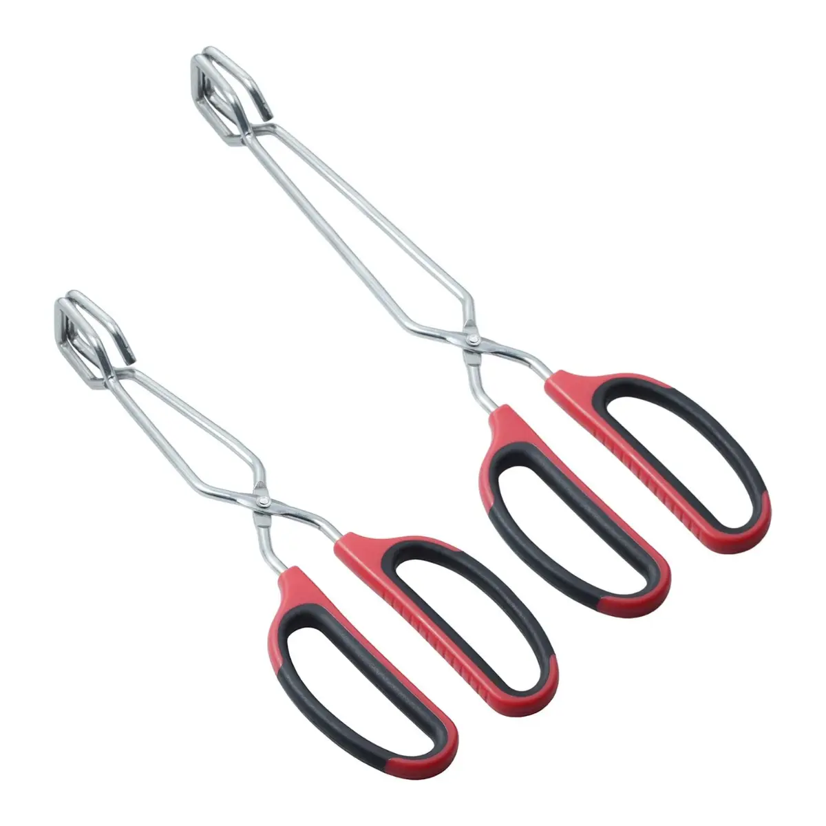 2 Pack Stainless Steel Scissor Tongs, 10" & 12" Kitchen Serving Tongs
