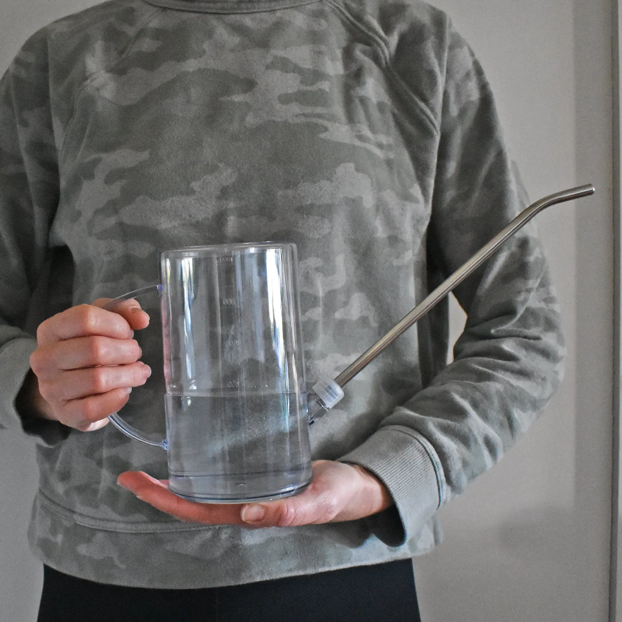 Simply the Best Houseplant Watering Can 1 Liter Clear Plastic with Precise Nozzle for Easy Indoor Plant Care Garden Accessories