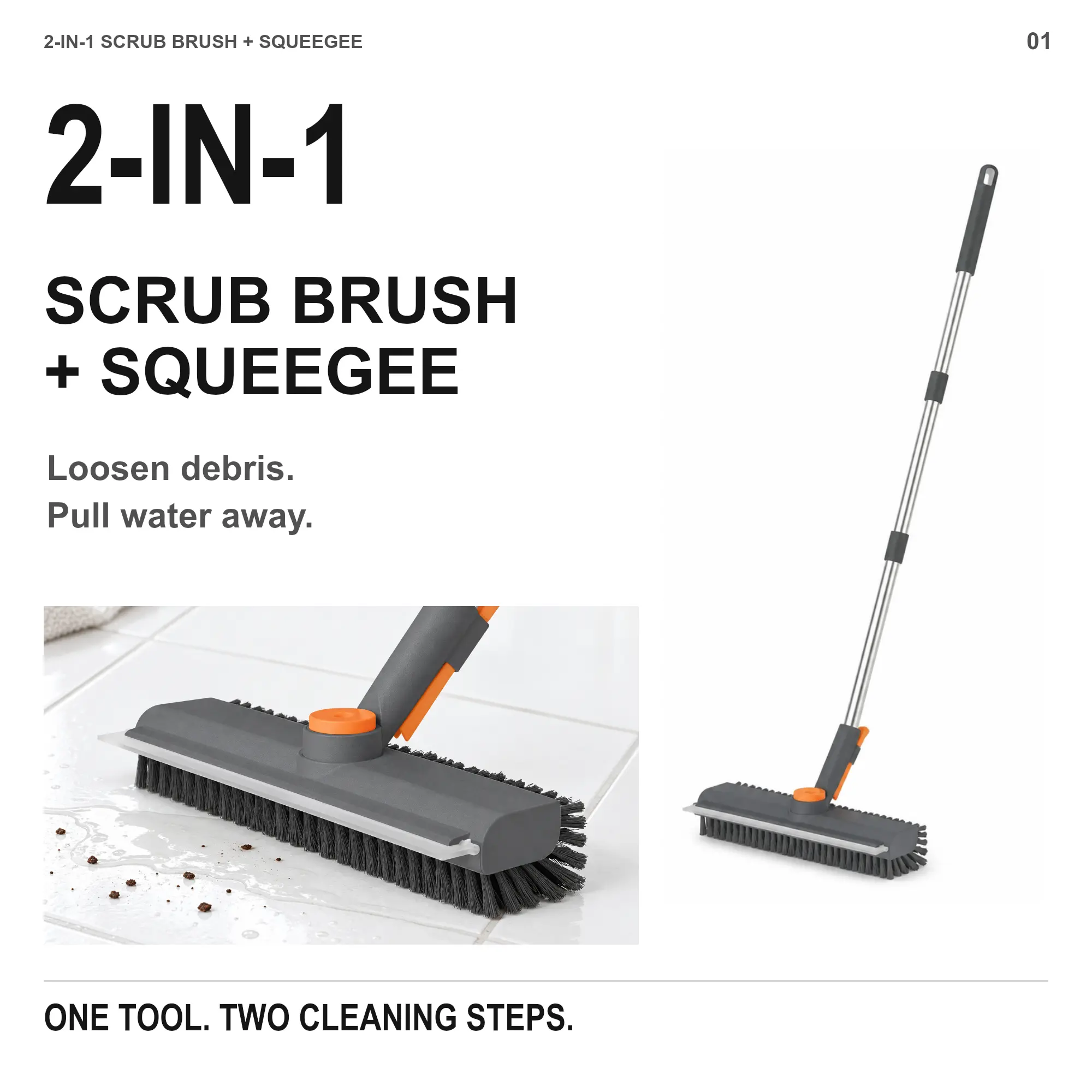 Pet Hair Remover Broom Rubber Carpet Rake with Stainless Steel Handle, Floor Squeegee Broom for Tile Carpet Pet Hair Removal Cleaning Tools cleaning supplies and tools,household essentials,housekeeping cleaning supplies